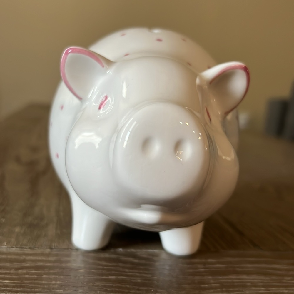 NWB Tiffany & Co. Retired Dot Piggy Bank in Pink - Picture 4 of 11